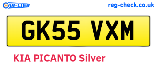 GK55VXM are the vehicle registration plates.