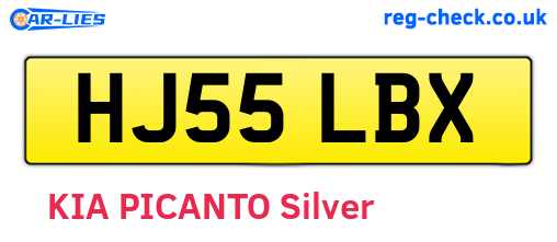 HJ55LBX are the vehicle registration plates.