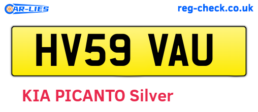 HV59VAU are the vehicle registration plates.