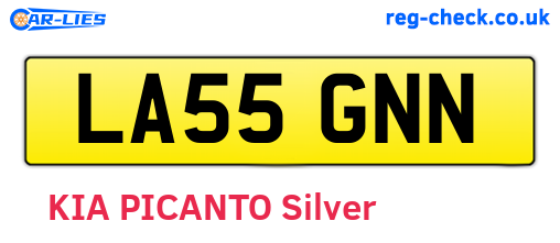 LA55GNN are the vehicle registration plates.