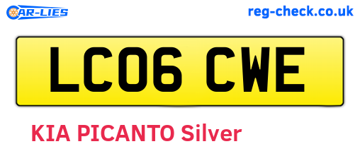LC06CWE are the vehicle registration plates.
