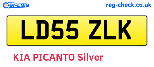 LD55ZLK are the vehicle registration plates.