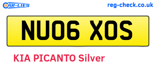 NU06XOS are the vehicle registration plates.
