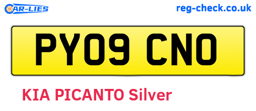 PY09CNO are the vehicle registration plates.