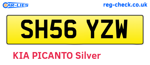 SH56YZW are the vehicle registration plates.
