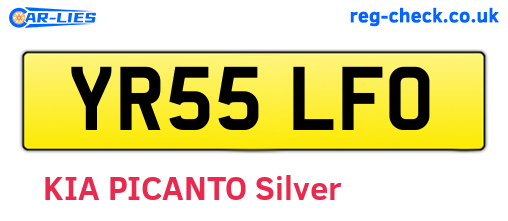 YR55LFO are the vehicle registration plates.