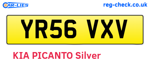 YR56VXV are the vehicle registration plates.
