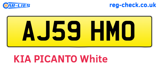 AJ59HMO are the vehicle registration plates.
