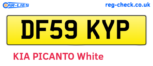 DF59KYP are the vehicle registration plates.