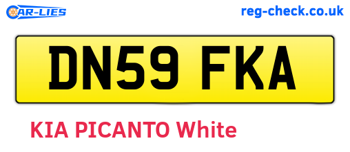 DN59FKA are the vehicle registration plates.