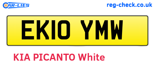 EK10YMW are the vehicle registration plates.