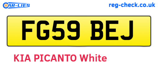 FG59BEJ are the vehicle registration plates.