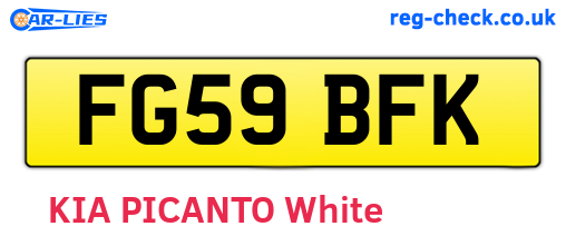 FG59BFK are the vehicle registration plates.