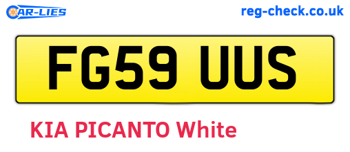 FG59UUS are the vehicle registration plates.