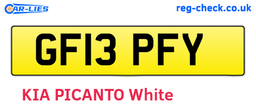 GF13PFY are the vehicle registration plates.