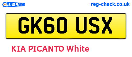GK60USX are the vehicle registration plates.
