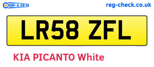 LR58ZFL are the vehicle registration plates.