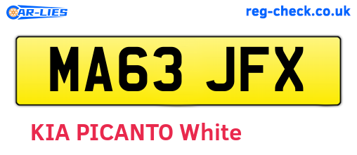 MA63JFX are the vehicle registration plates.