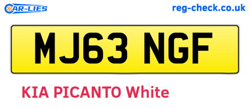 MJ63NGF are the vehicle registration plates.