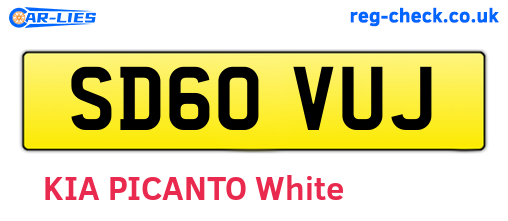 SD60VUJ are the vehicle registration plates.