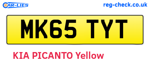 MK65TYT are the vehicle registration plates.