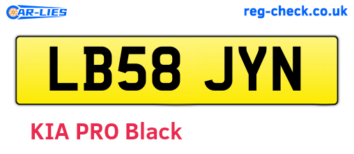 LB58JYN are the vehicle registration plates.