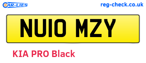 NU10MZY are the vehicle registration plates.