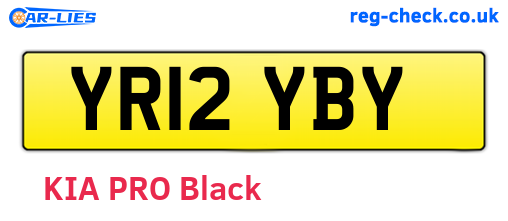 YR12YBY are the vehicle registration plates.