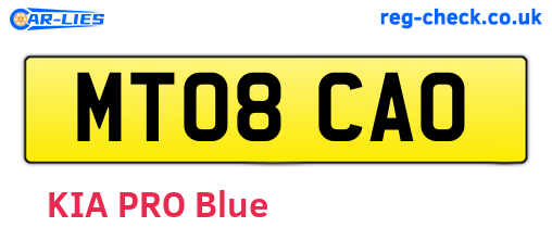MT08CAO are the vehicle registration plates.