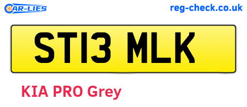 ST13MLK are the vehicle registration plates.