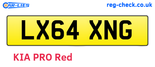 LX64XNG are the vehicle registration plates.