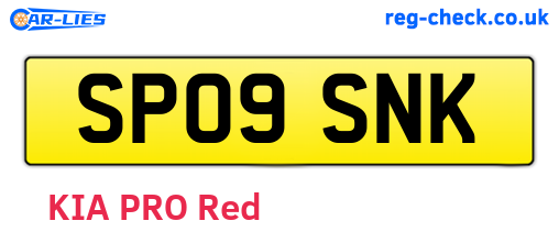 SP09SNK are the vehicle registration plates.