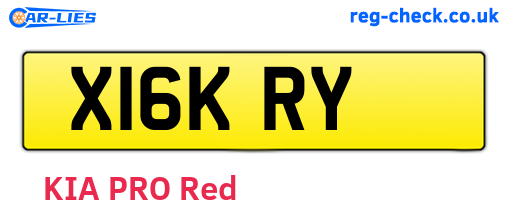 X16KRY are the vehicle registration plates.
