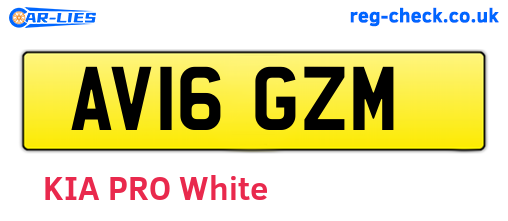 AV16GZM are the vehicle registration plates.