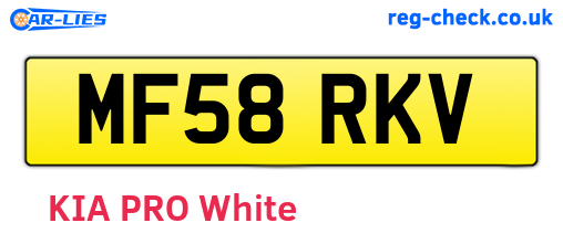 MF58RKV are the vehicle registration plates.