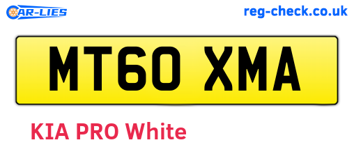 MT60XMA are the vehicle registration plates.
