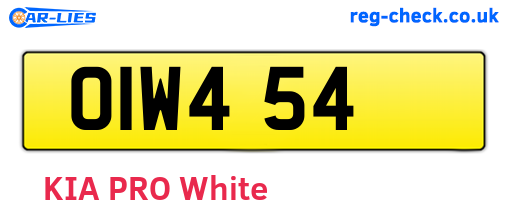 OIW454 are the vehicle registration plates.