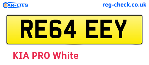 RE64EEY are the vehicle registration plates.