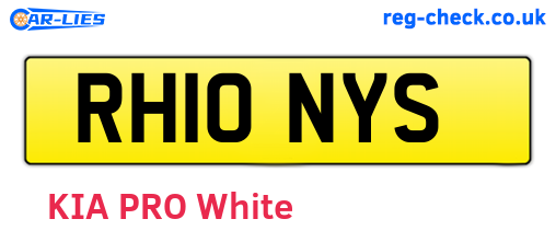 RH10NYS are the vehicle registration plates.