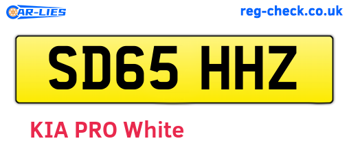 SD65HHZ are the vehicle registration plates.