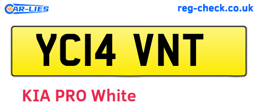 YC14VNT are the vehicle registration plates.