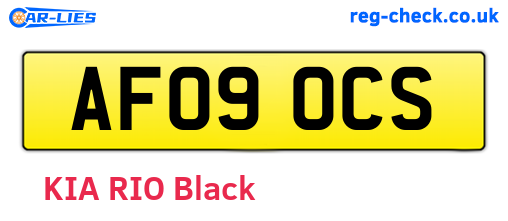 AF09OCS are the vehicle registration plates.