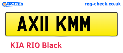 AX11KMM are the vehicle registration plates.