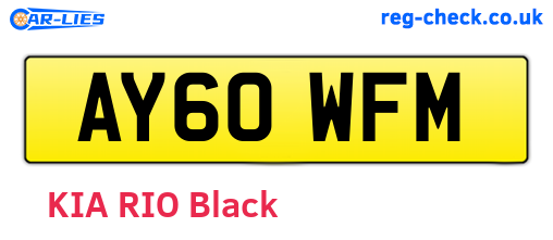 AY60WFM are the vehicle registration plates.