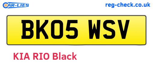 BK05WSV are the vehicle registration plates.