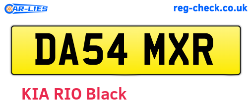 DA54MXR are the vehicle registration plates.