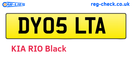 DY05LTA are the vehicle registration plates.