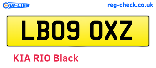 LB09OXZ are the vehicle registration plates.