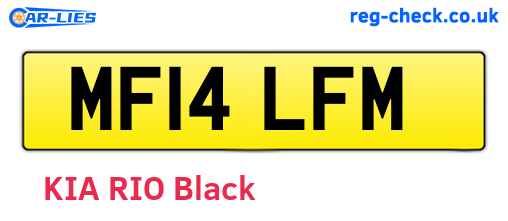 MF14LFM are the vehicle registration plates.