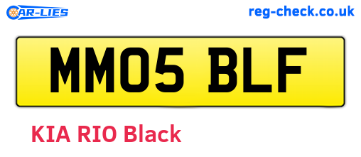 MM05BLF are the vehicle registration plates.